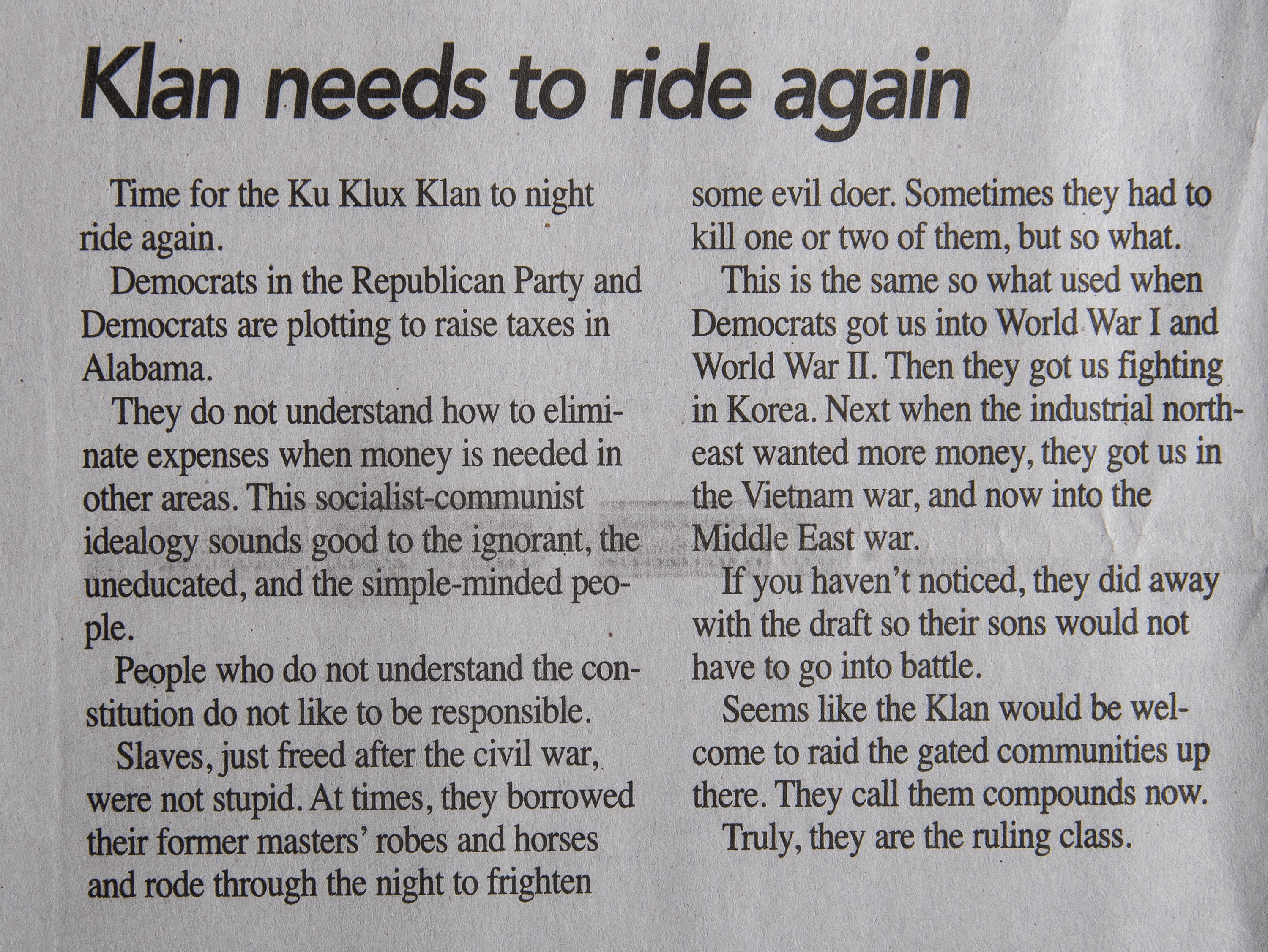 KKK editorial